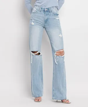 90's Vintage Super High Rise Flare Jeans