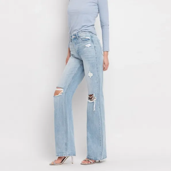 90's Vintage Super High Rise Flare Jeans