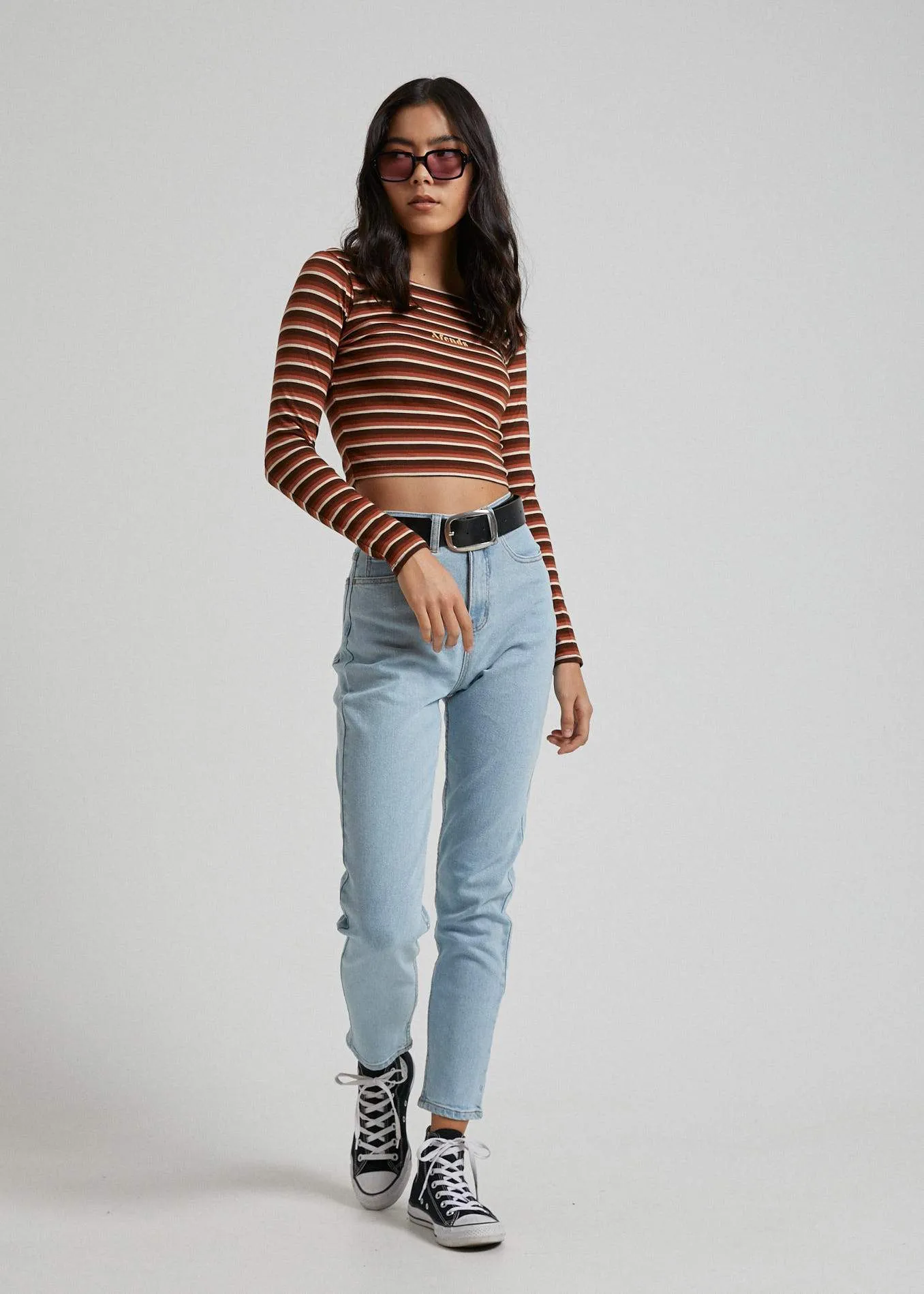 Afends Womens Blondies - Denim Slim Jeans - Stone Bleach