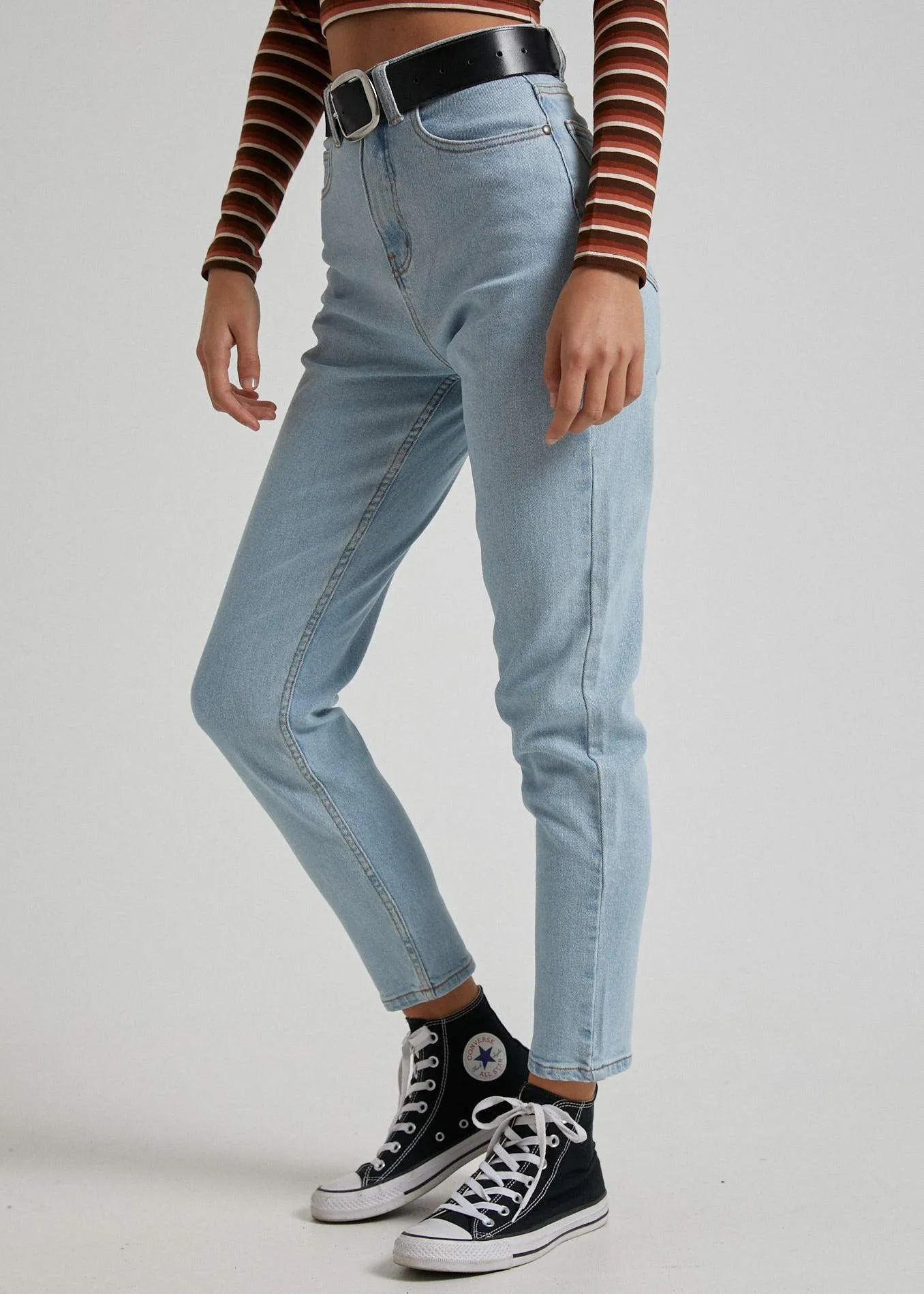 Afends Womens Blondies - Denim Slim Jeans - Stone Bleach