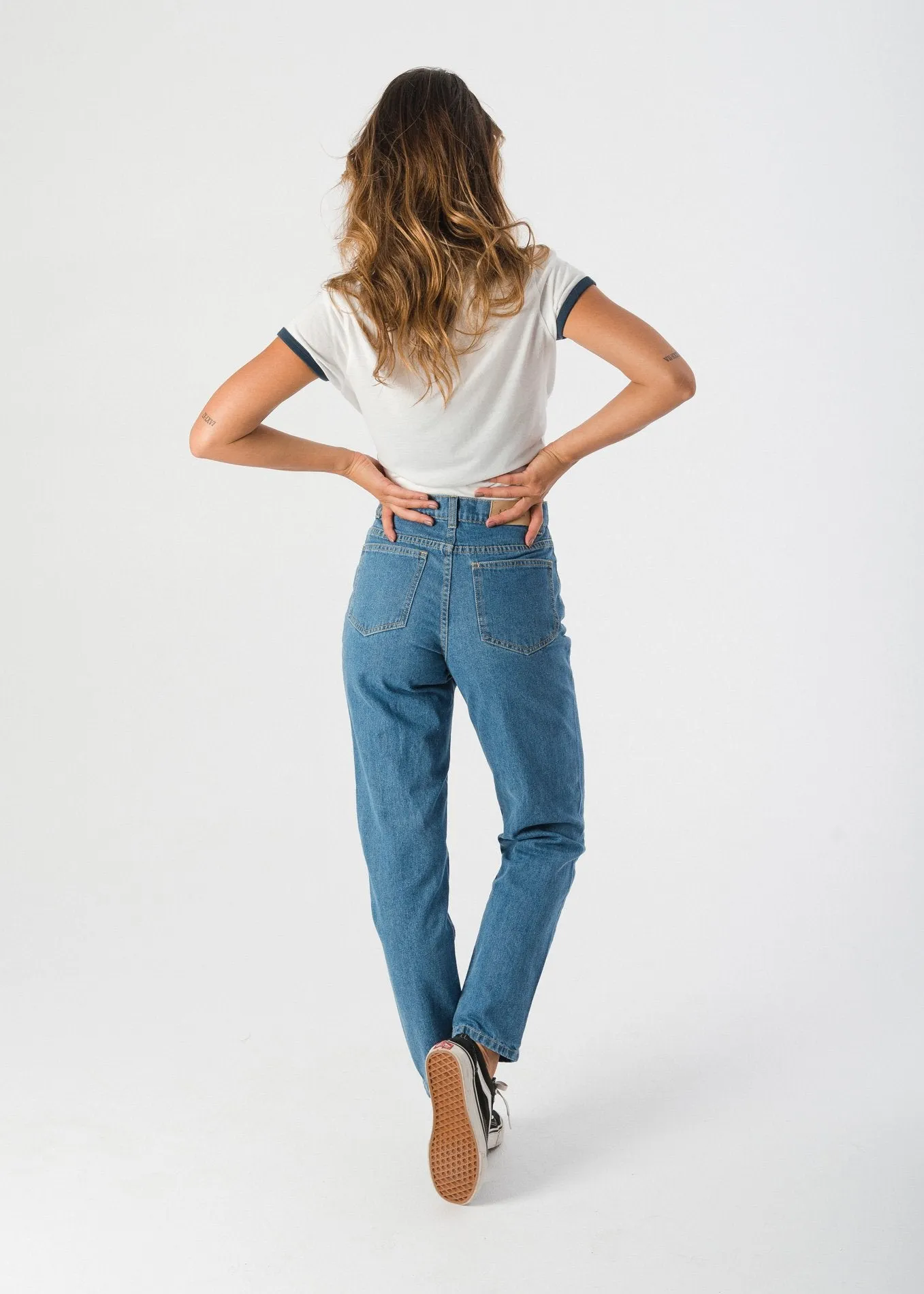 Afends Womens Ripped Luckies - High Waist Slim Jeans