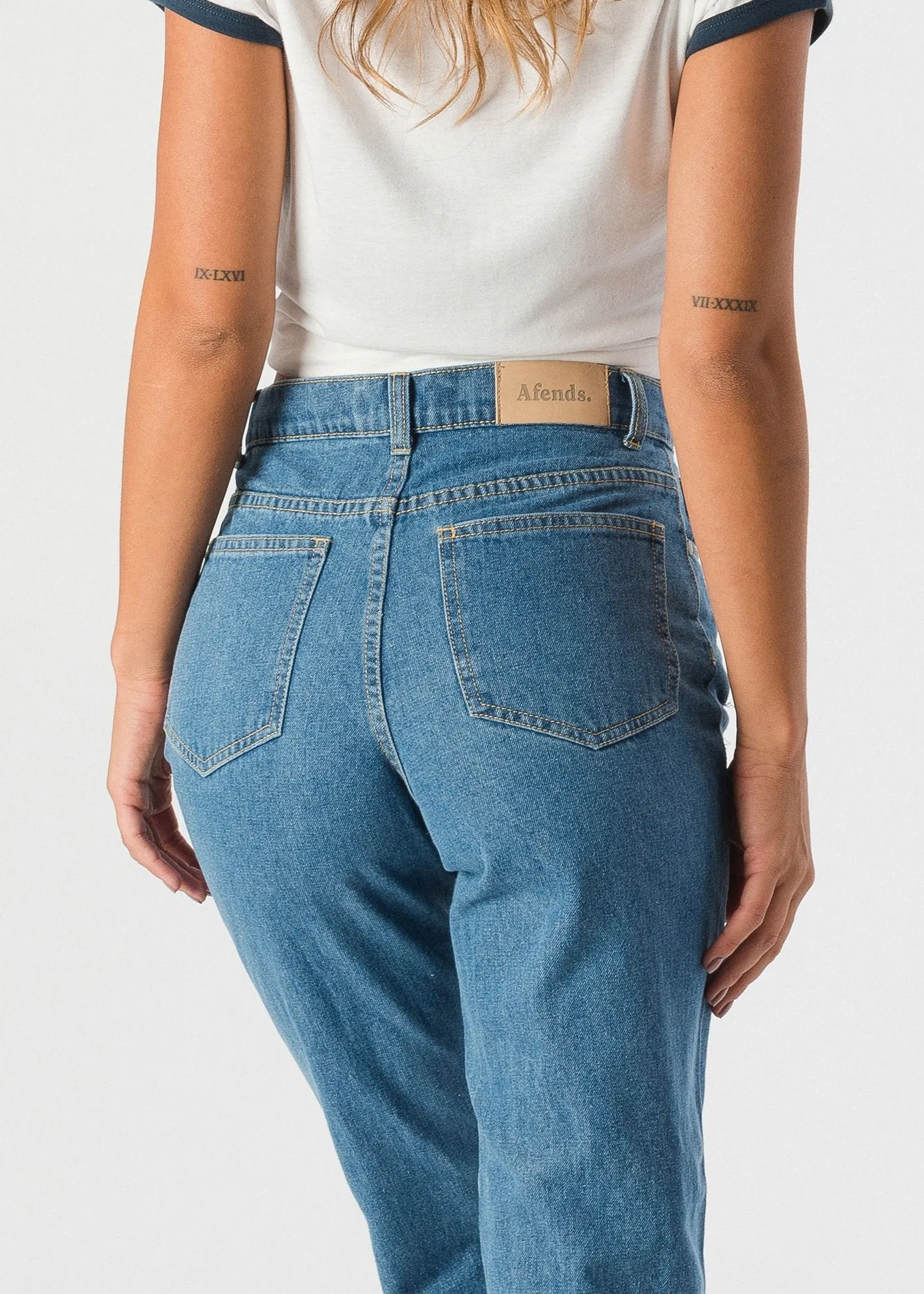 Afends Womens Ripped Luckies - High Waist Slim Jeans