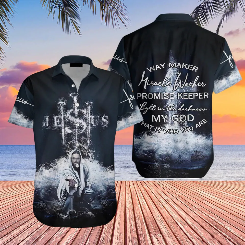 Awesome Easter Jesus Way Maker Hawaiian Shirts For Men And Women