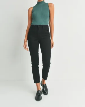 BLACK CLEAN SLENDER STRAIGHT JEANS