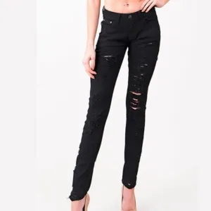 Black Distressed Skinny Jeans