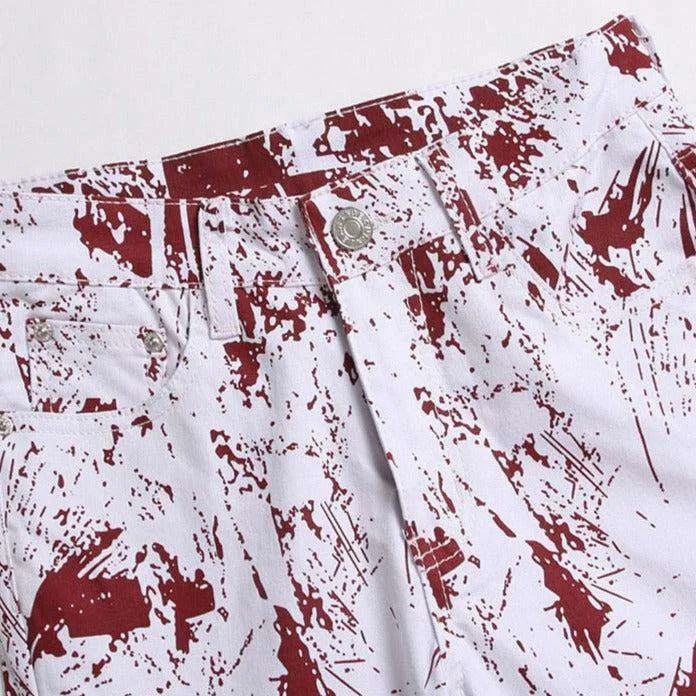 Bordo print white men jeans