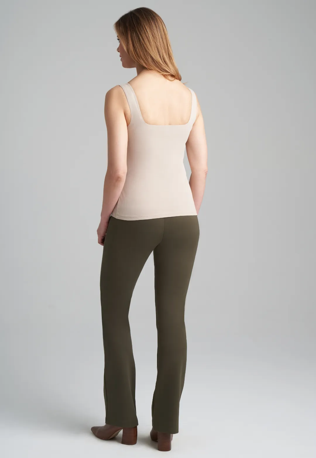 Caterina Italian Stretch Tank Top in Khaki