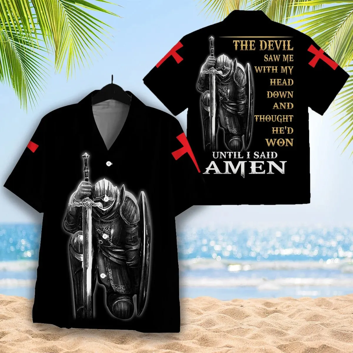 Christian Hawaiian Shirt, The Devil Saw Me With My Head Down Hawaiian Shirt - Christian Hawaiian Shirt for Men Women