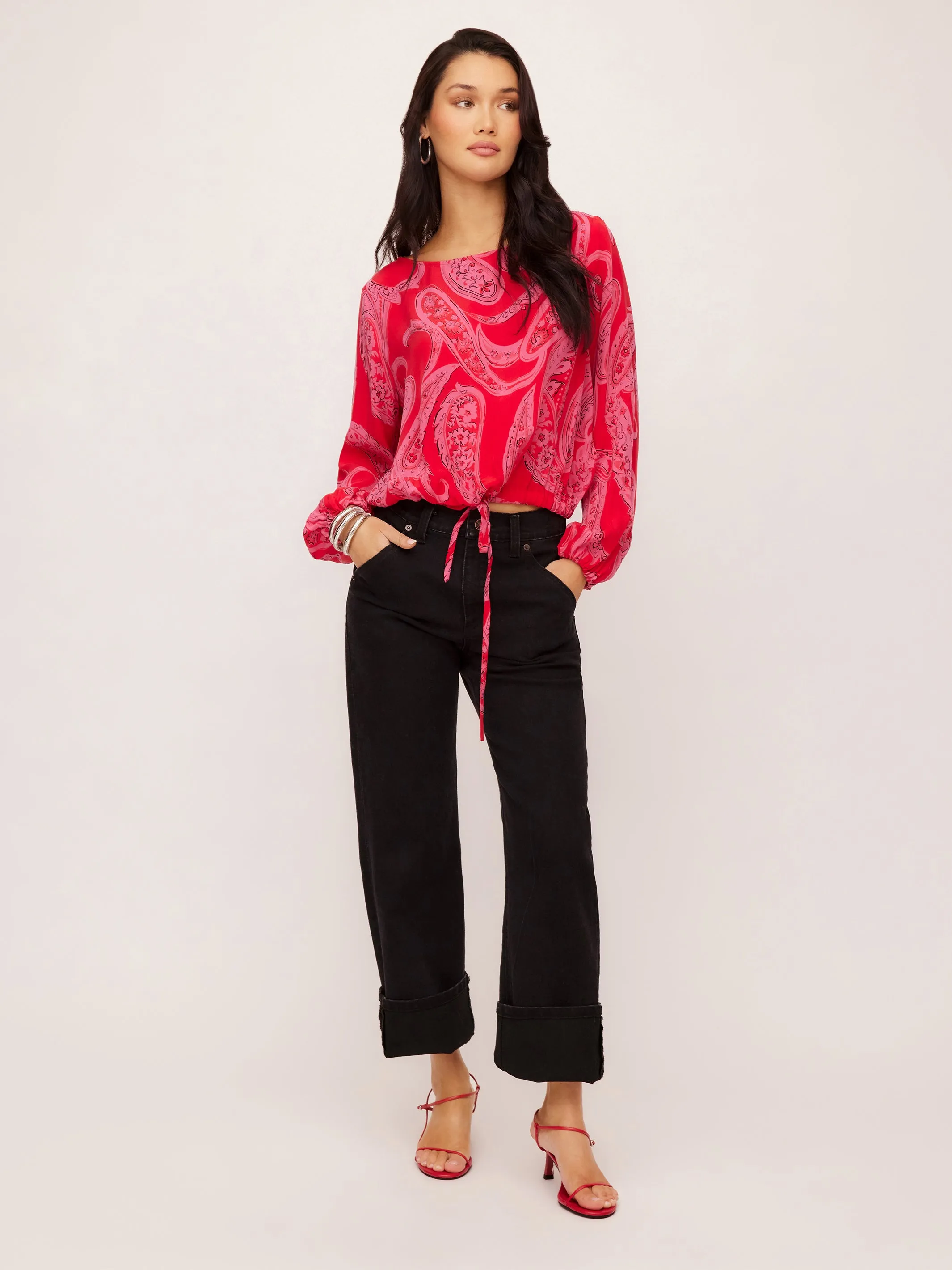 Claudine Tie-Waist Top