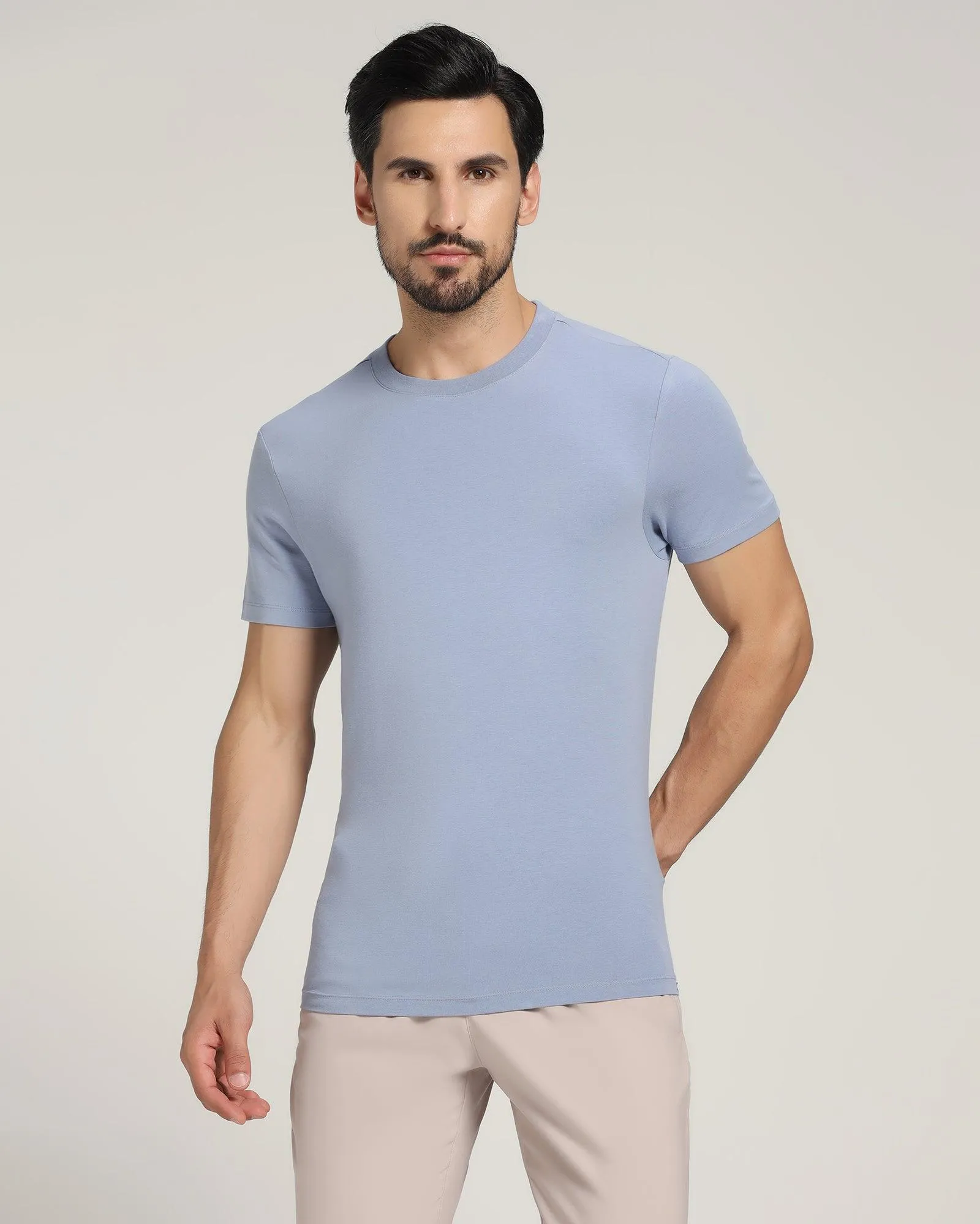 Crew Neck Stone Solid T-Shirt - Holan