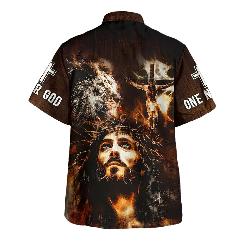 Crucifixion Of Jesus Lion Hawaiian Shirt For Men and Women - Christian Hawaiian shirt