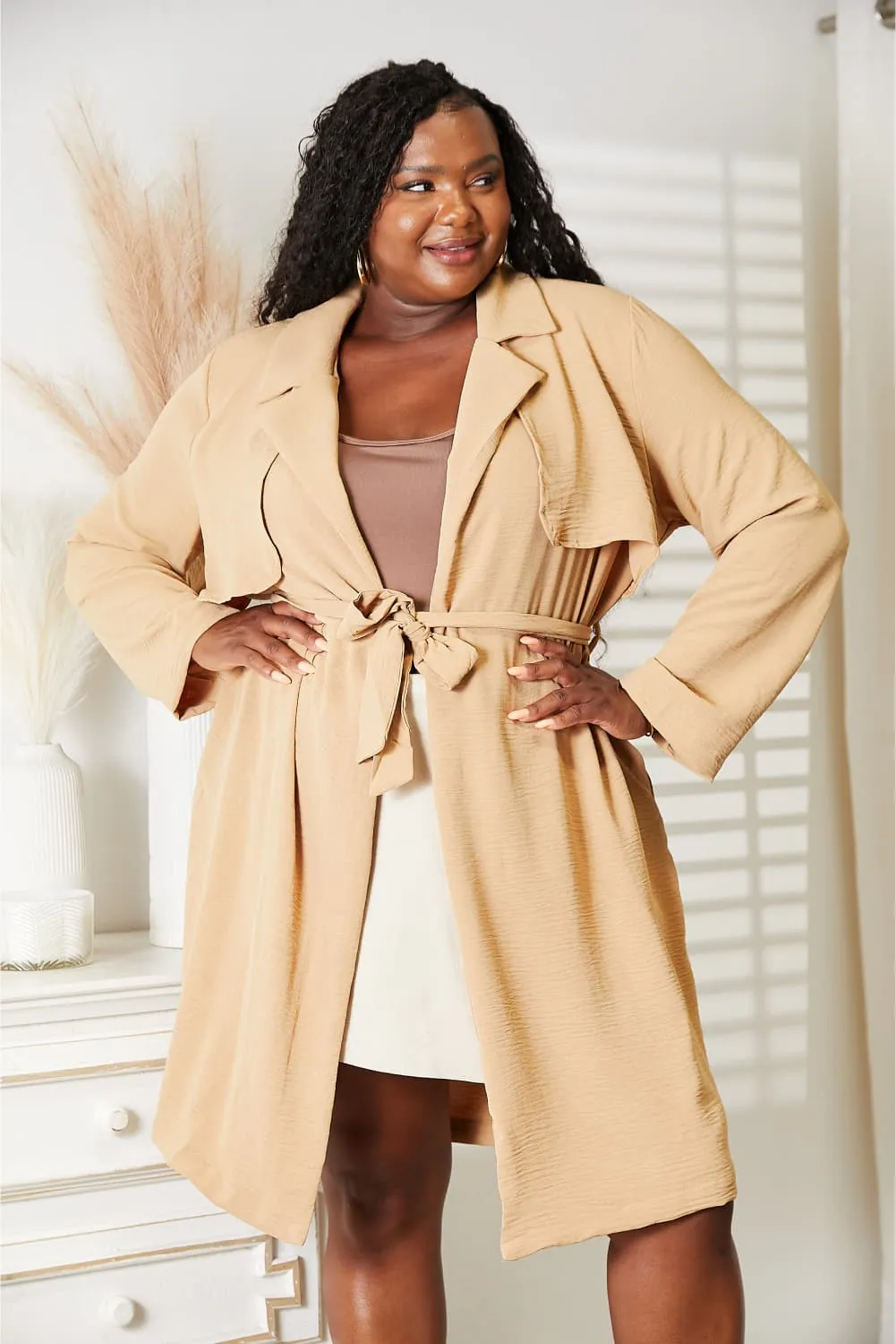 Culture Code Tied Trench Coat with Pockets