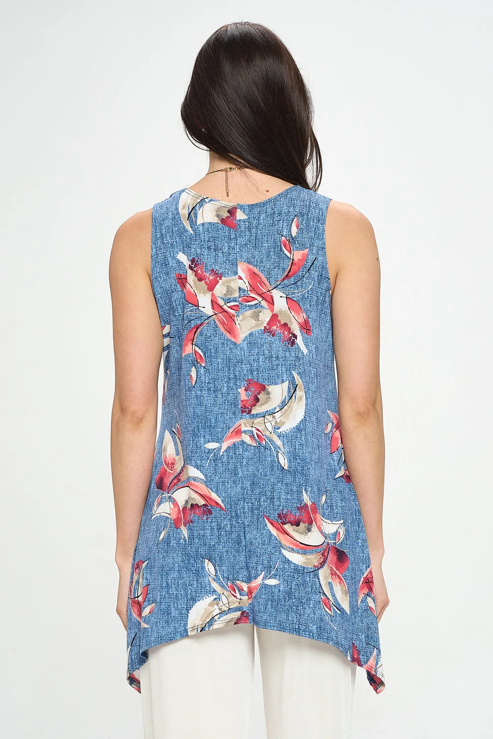 Denim Dreams HIT Shark Bite Hem Tank in- 2057HT-TRP1-W398