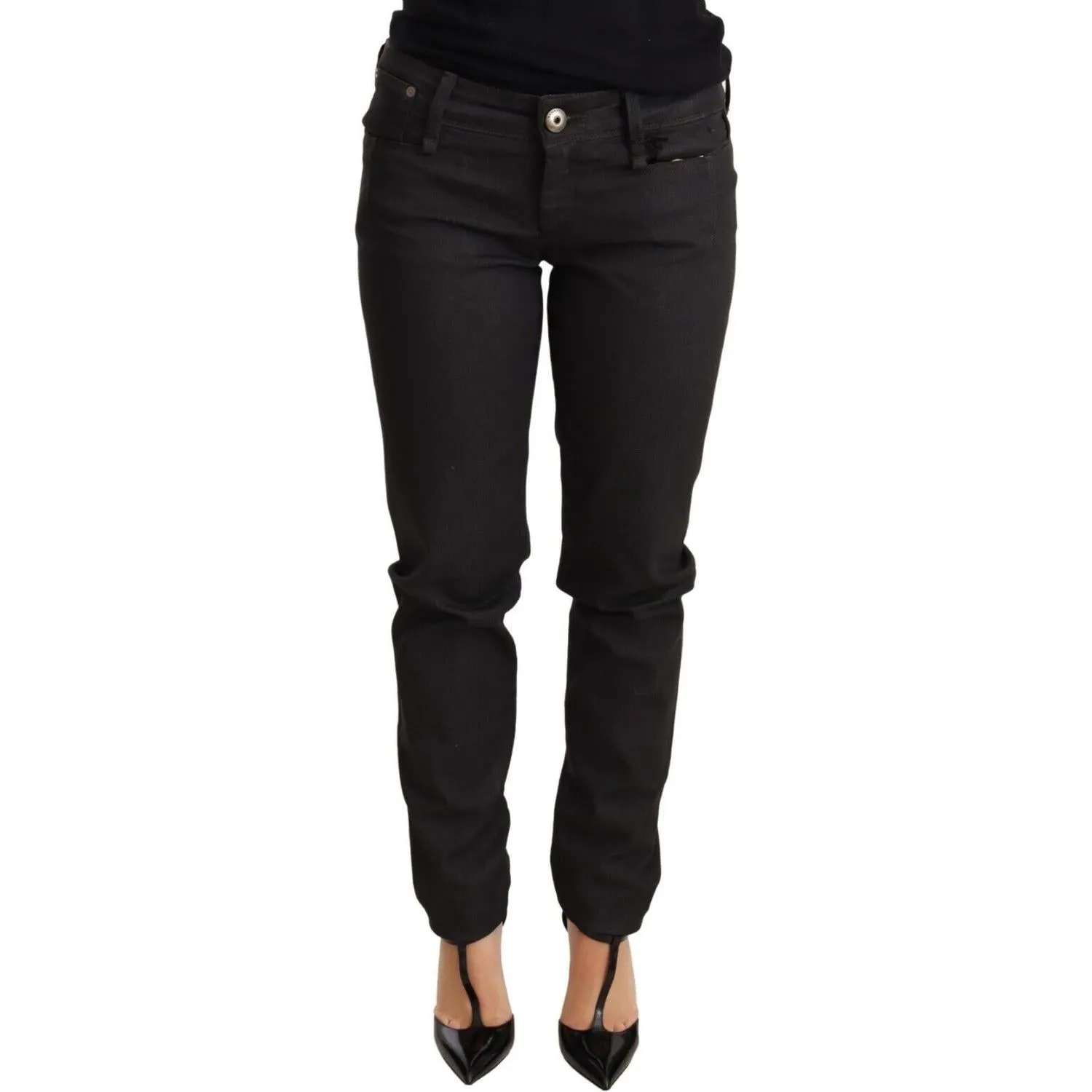 Ermanno Scervino Chic Black Low Waist Skinny Jeans