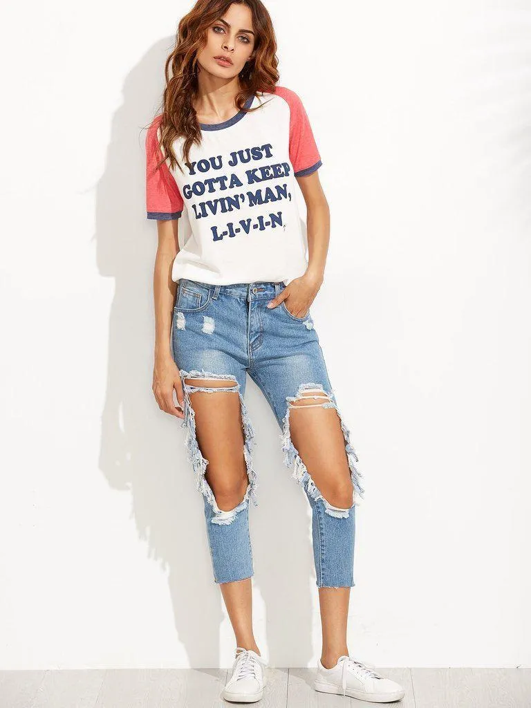 Extreme Distressed Knees Jeans