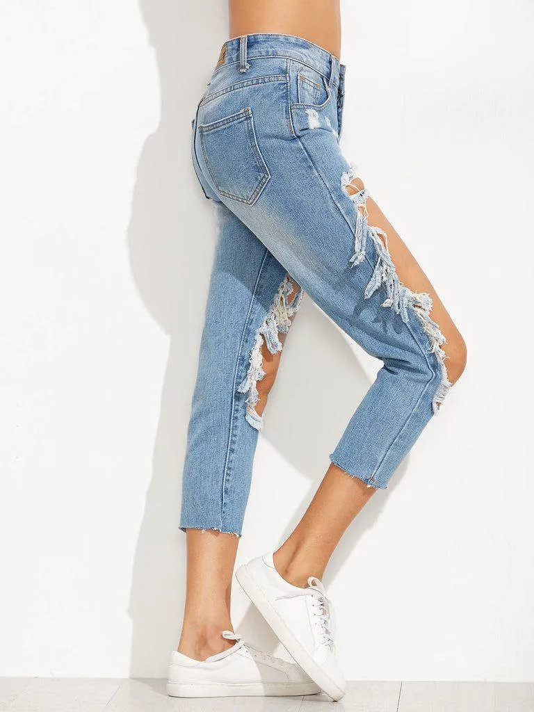 Extreme Distressed Knees Jeans