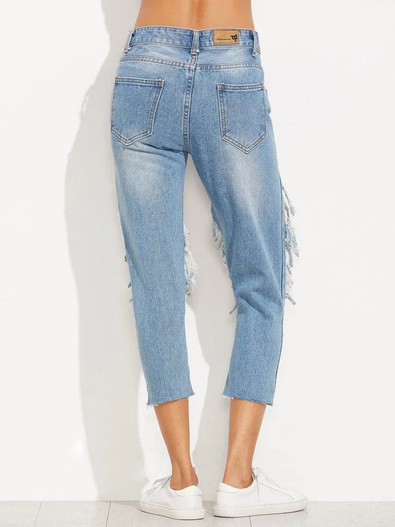 Extreme Distressed Knees Jeans