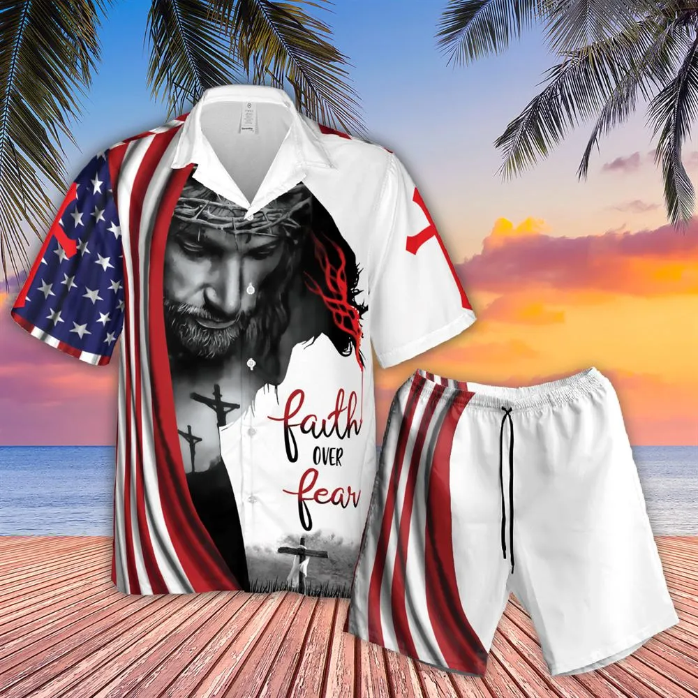 Faith Over Fear Jesus Is My God Jesus Hawaiian Shirts - Religious Hawaiian Shirts - Hawaiian Christian For Men Women