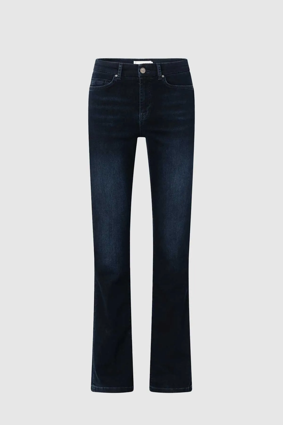 Flared Denim Jeans in Dark Blue Denim