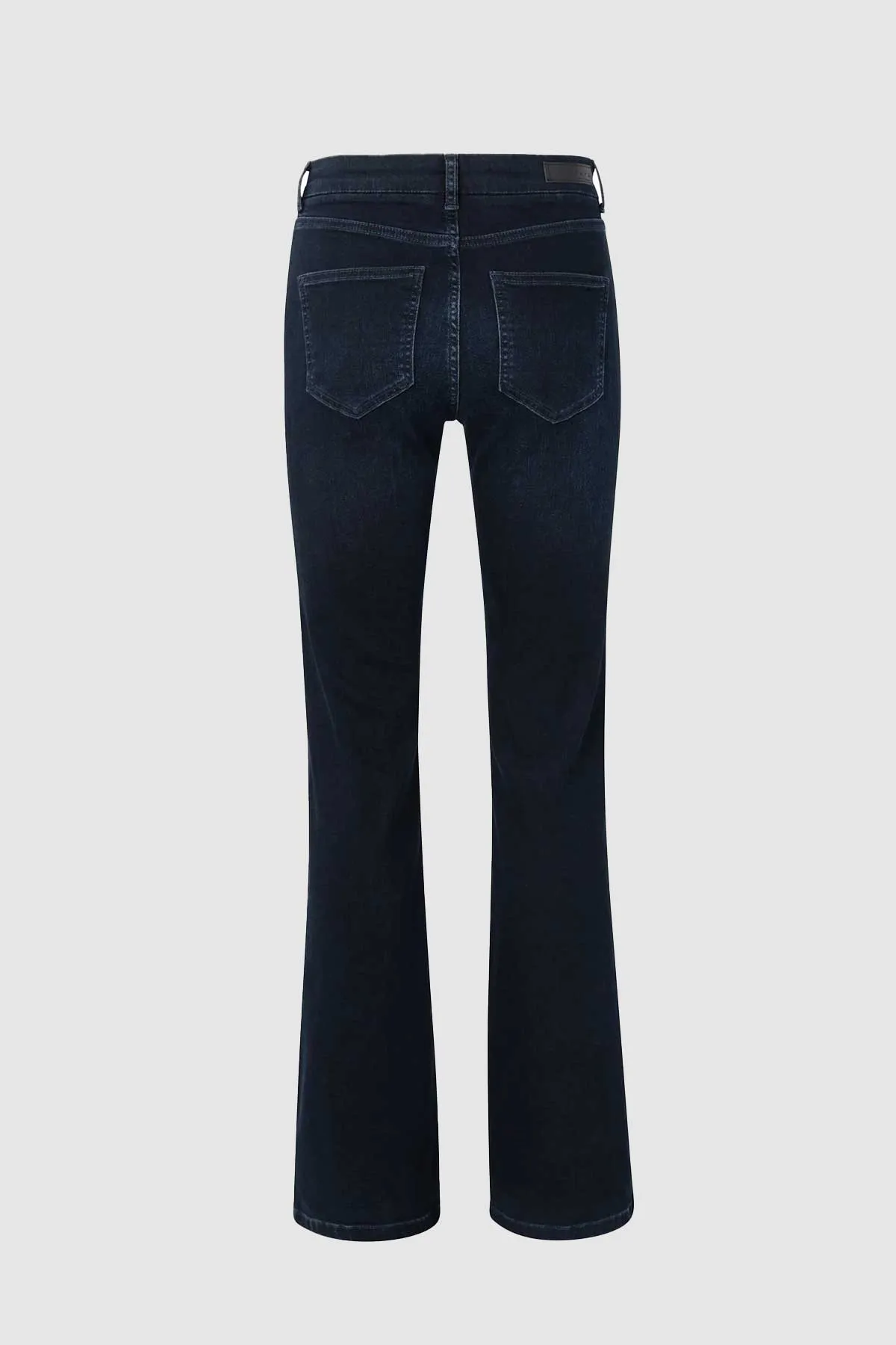 Flared Denim Jeans in Dark Blue Denim