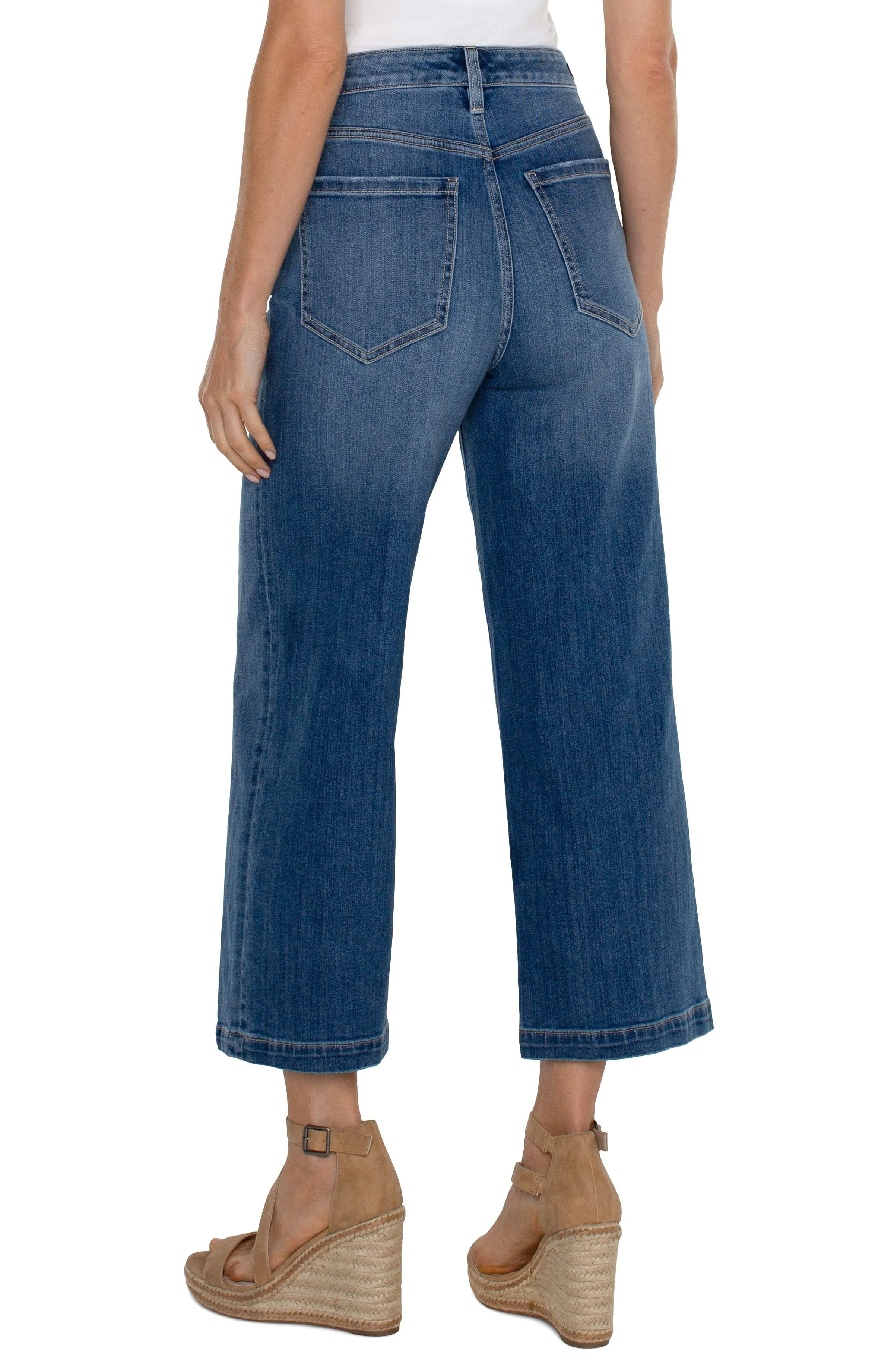 FRONT SEAM HIGH RISE WIDE LEG JEAN