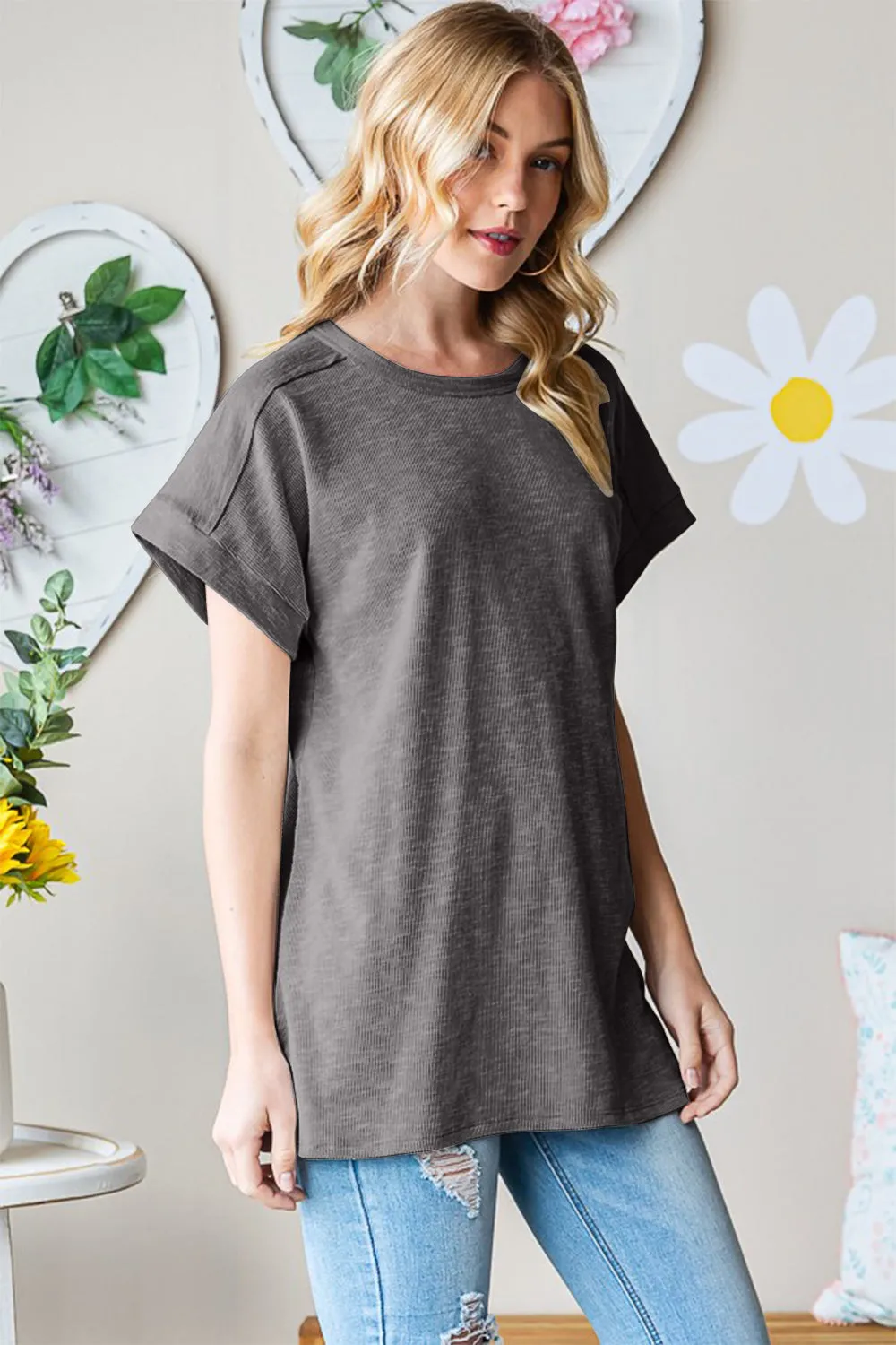 Full Size Short Sleeve Round Neck T-Shirt