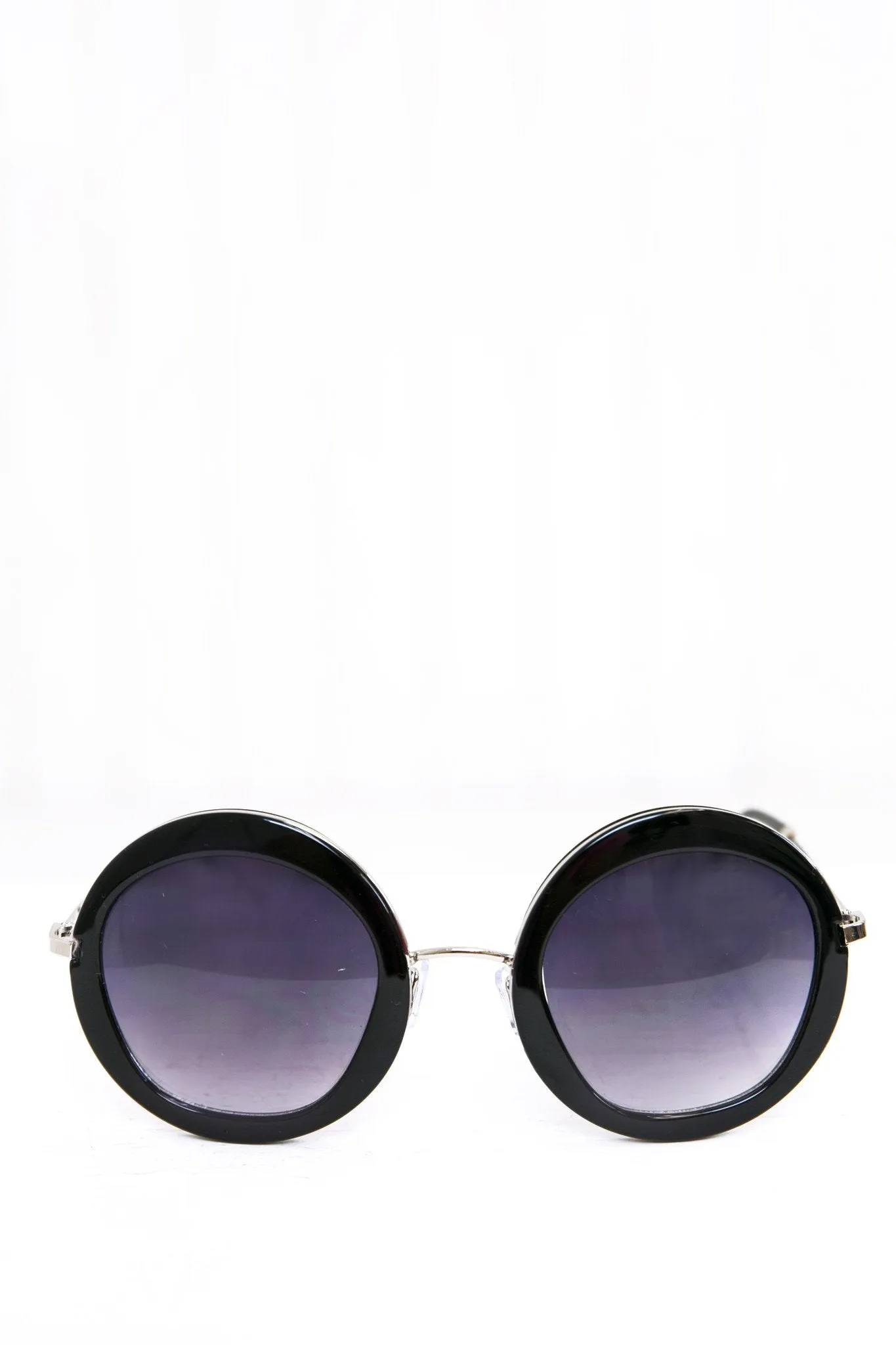 Gia Circle Shades - Black/Silver