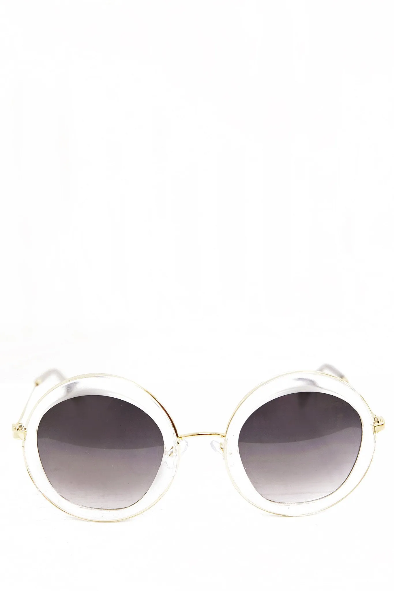 Gia Circle Shades - Clear/Gold