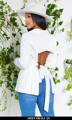 Go Getter | Cut Out Back Blazer - White