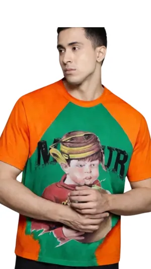 Green and Orange Oversize Men’s Graphic Tee