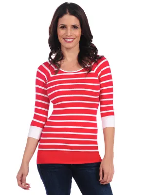 Hampton Stripe 3/4 Sleeve (502Q)