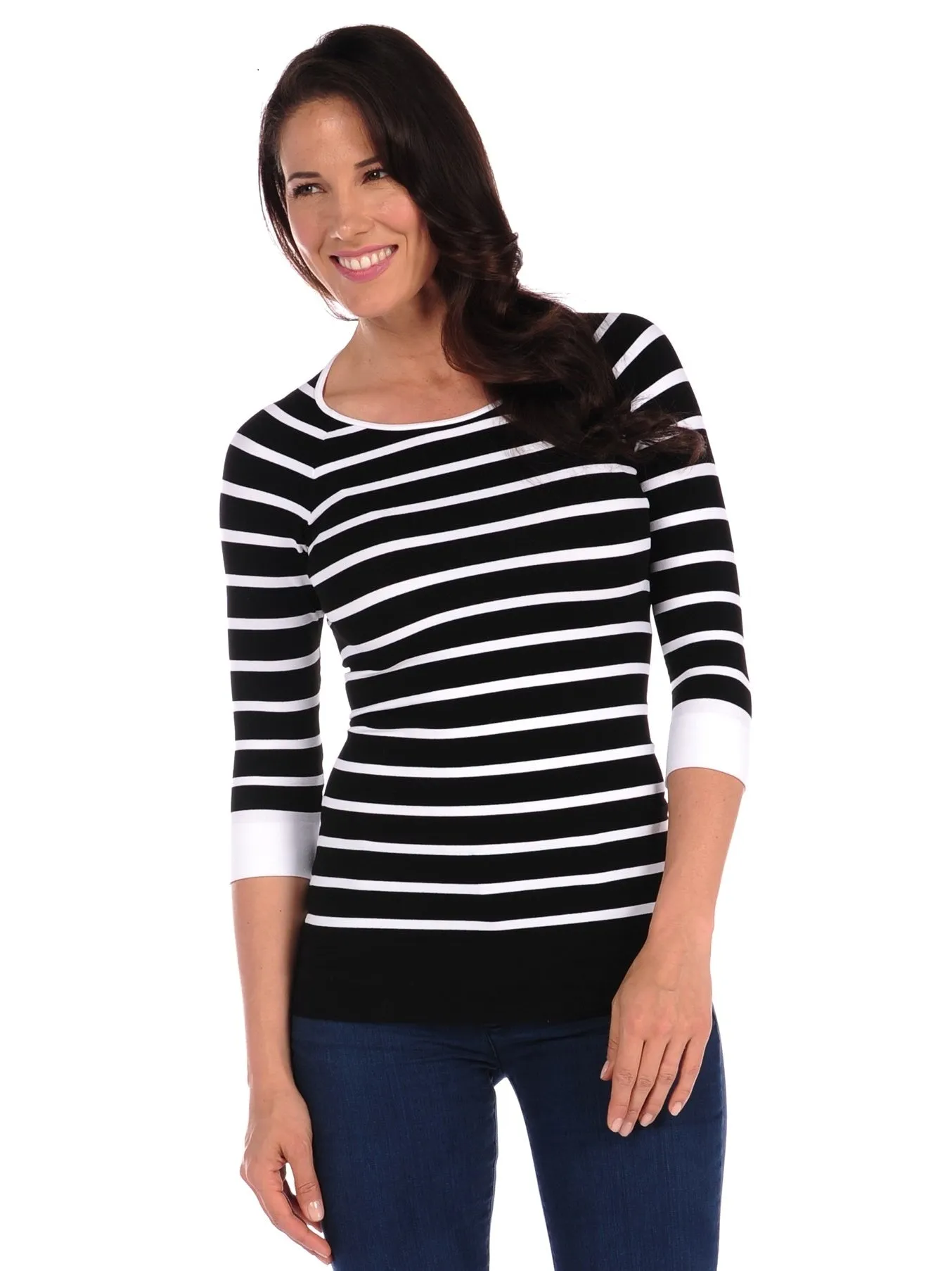 Hampton Stripe 3/4 Sleeve (502Q)