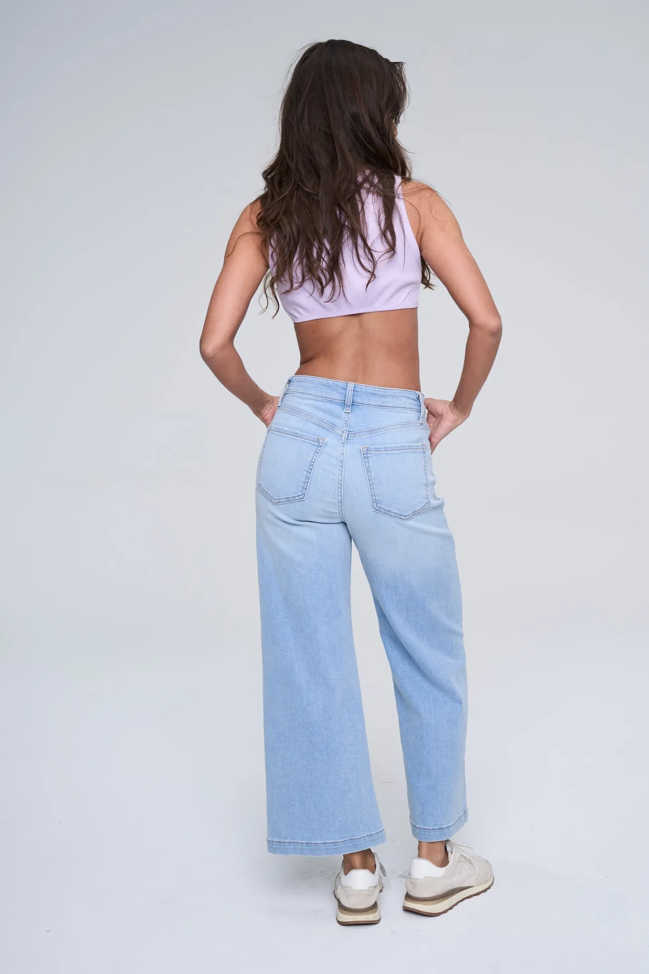 HIGH RISE CROP WIDE LEG IN MEDIUM LIGHT  / SP-P12649