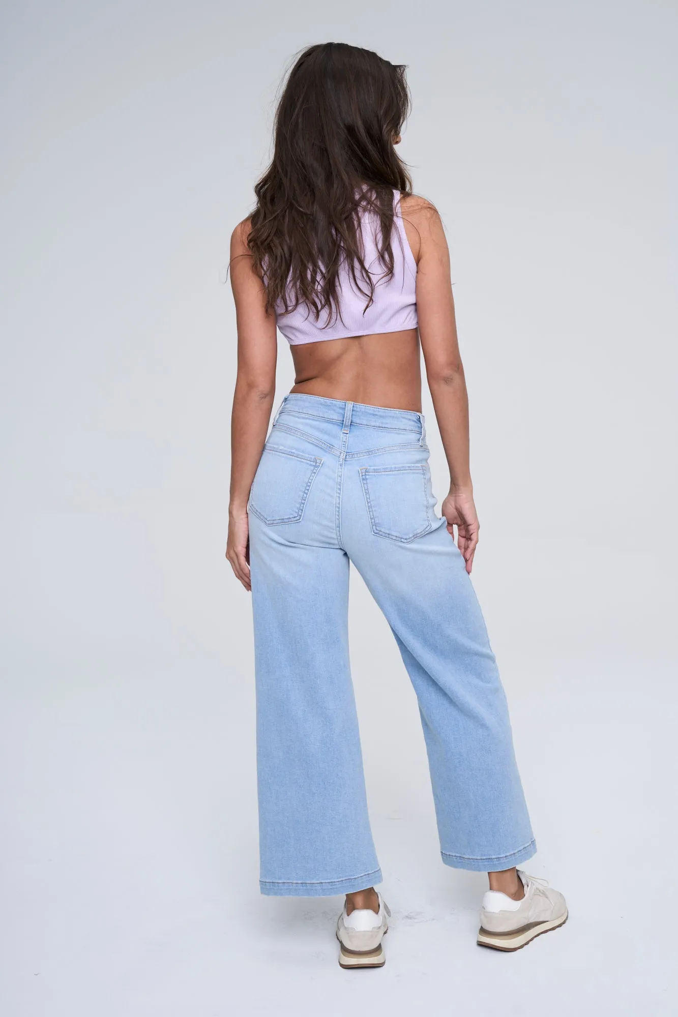 HIGH RISE CROP WIDE LEG IN MEDIUM LIGHT  / SP-P12649