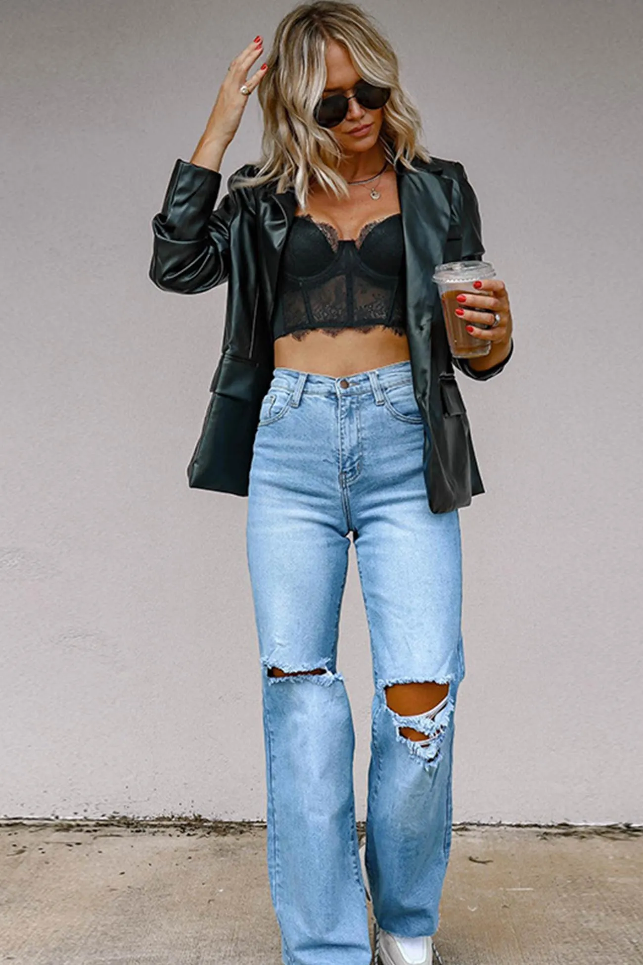 High Rise Distressed Jeans