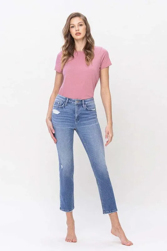 High Rise Slim Straight Jeans - Flying Monkey