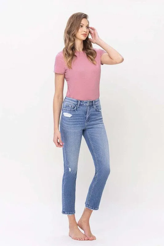 High Rise Slim Straight Jeans - Flying Monkey