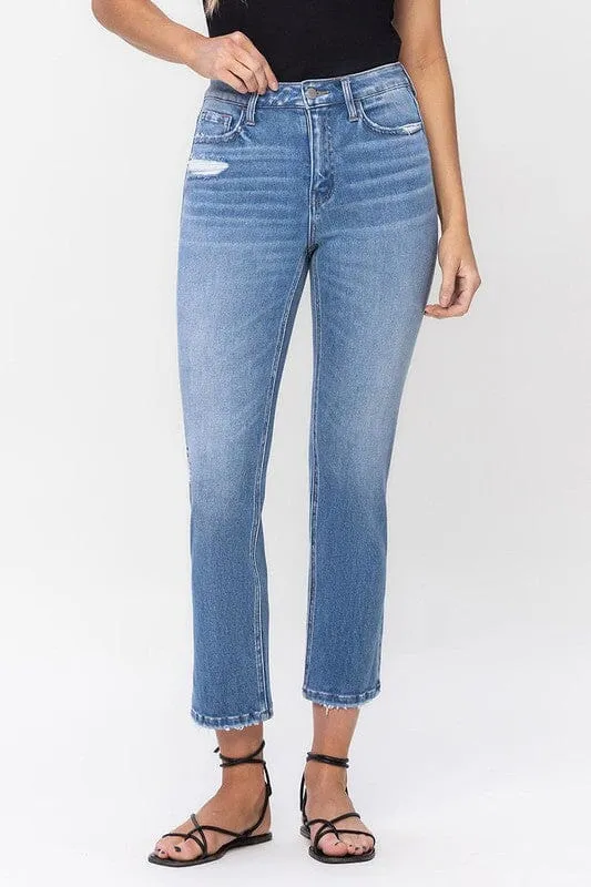 High Rise Slim Straight Jeans - Flying Monkey