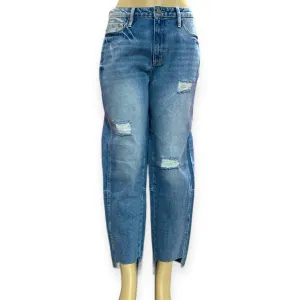 High Waisted Relaxed Distressed Jeans