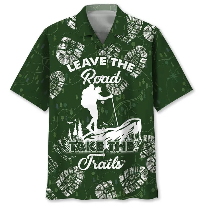 Hiking Road Hawaiian Shirt, Hiking and Camping Shirt