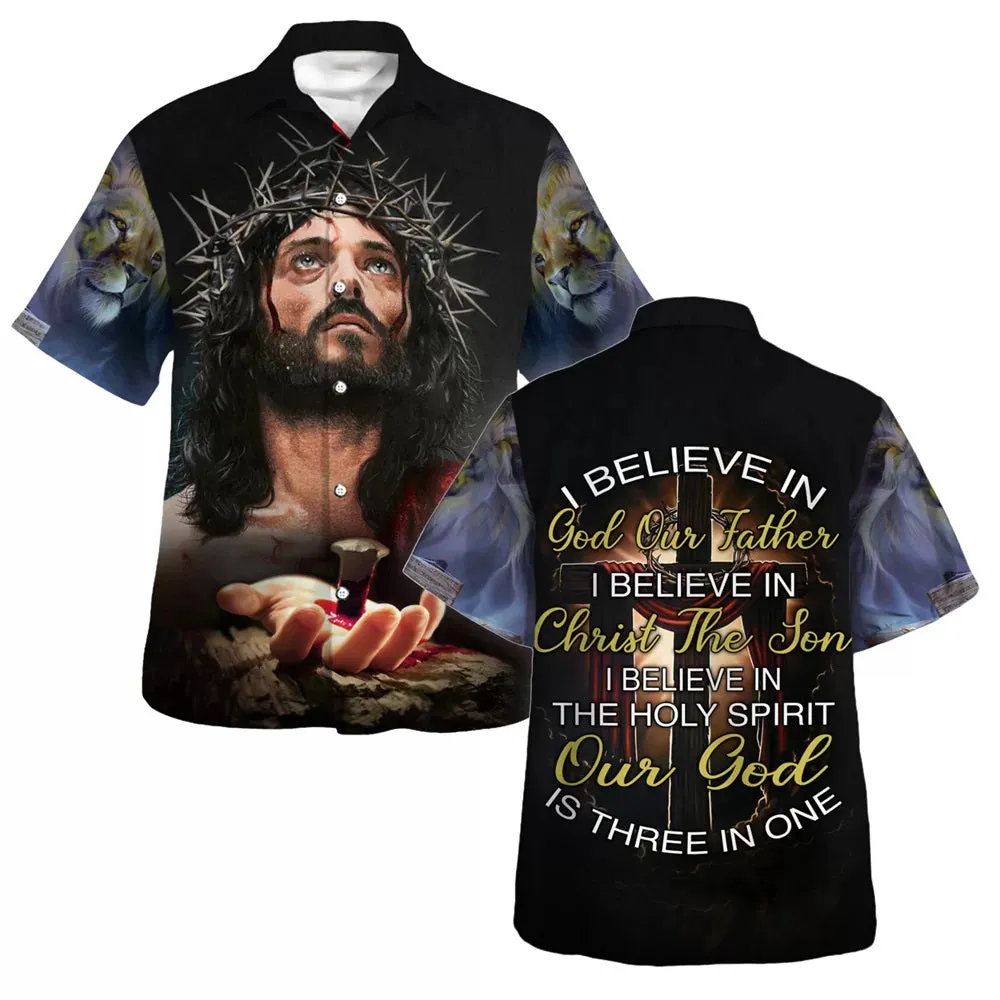 I Believe In The God The Father Hawaiian Shirt - Christian Hawaiian Shirt - Religious Hawaiian Shirts