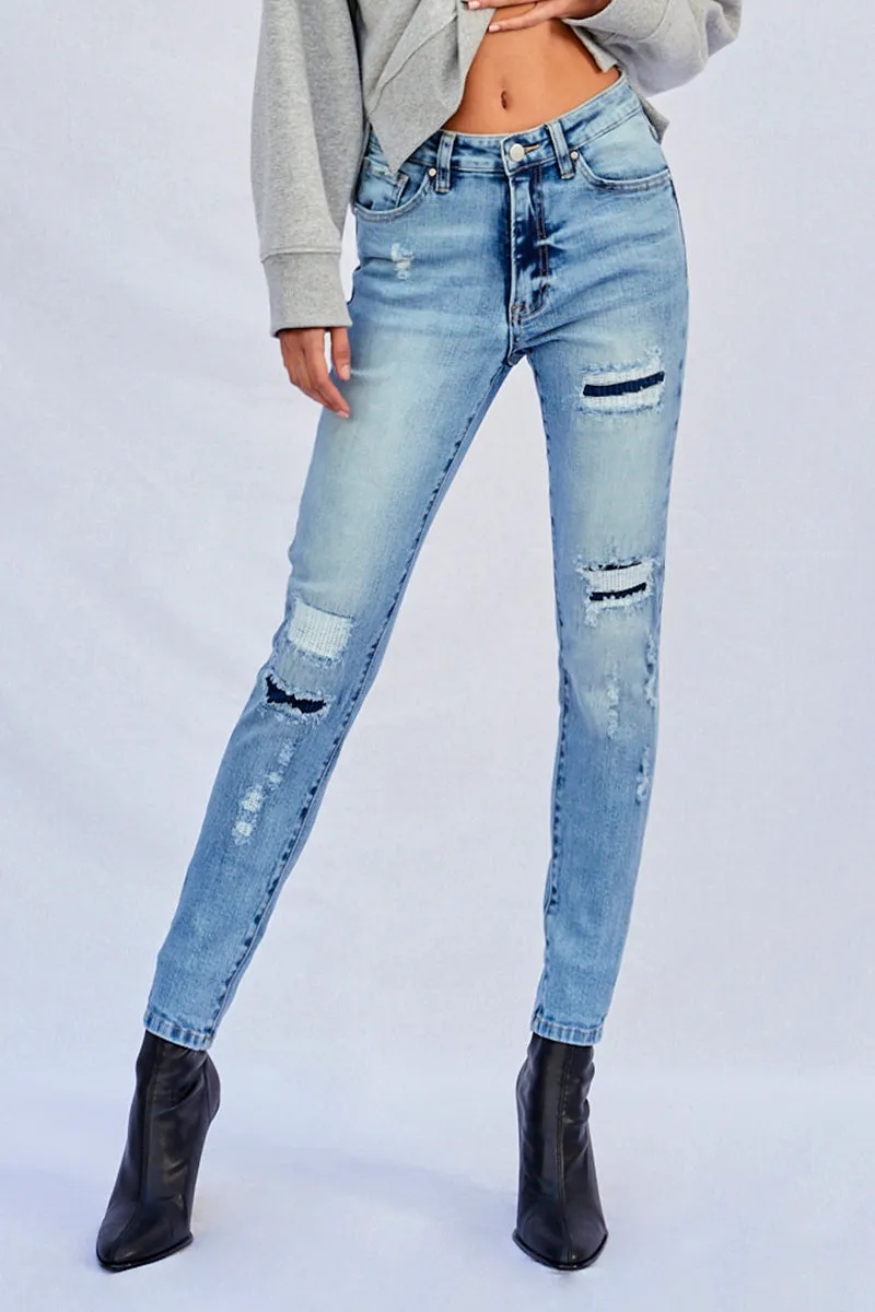 Insane Mid Rise Ankle Skinny Jeans