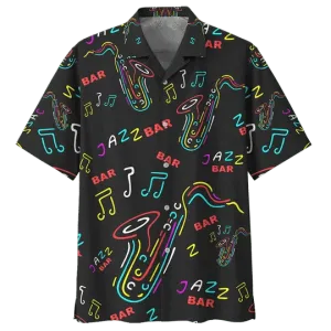 Jazz Saxophone Background Design Hawaiian Shirt