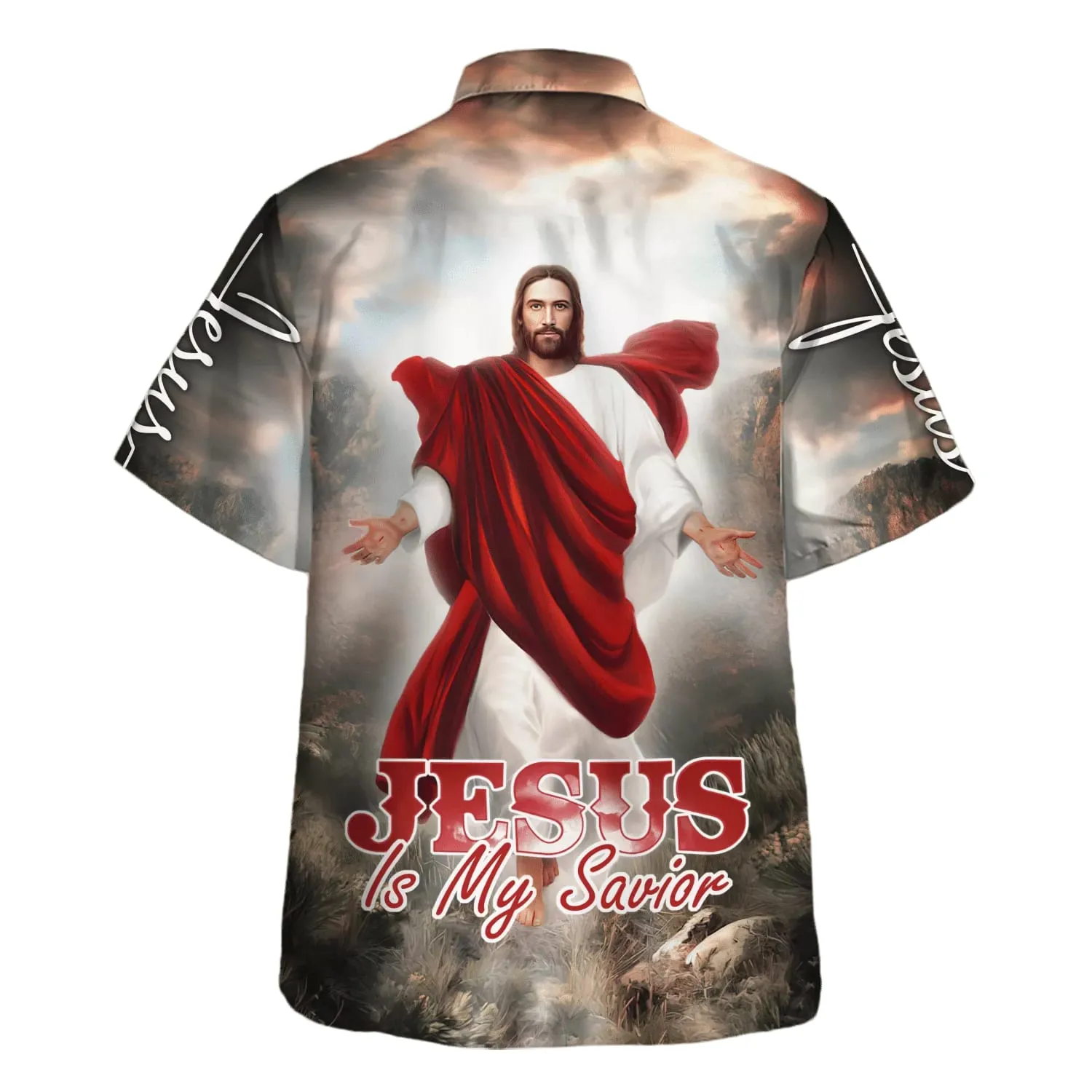 Jesus Is My Savior Put Out His Hand Hawaiian Shirt - Christian Hawaiian Shirt - Best Hawaiian Shirts