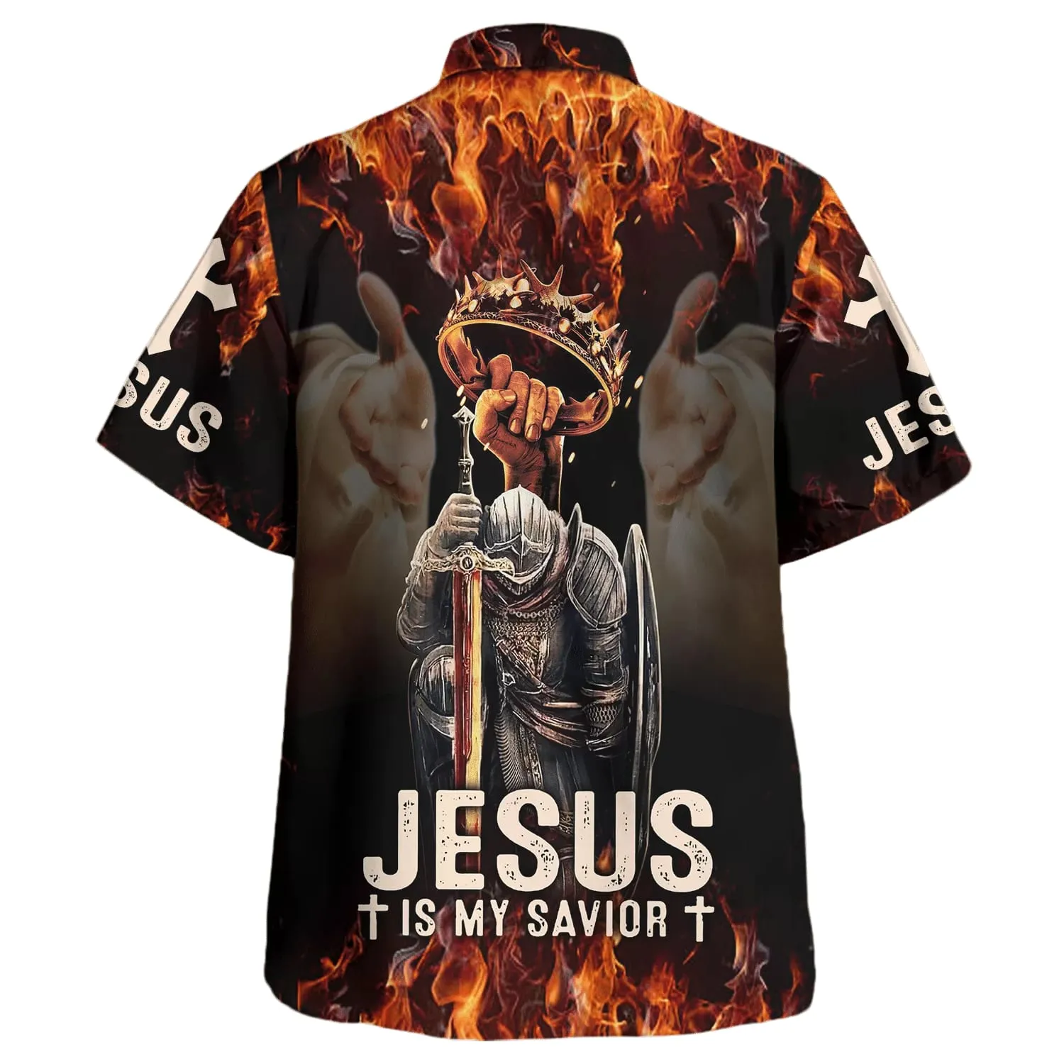 Jesus Is My Savior Warrior Hawaiian Shirt - Christian Hawaiian Shirt - Religious Hawaiian Shirts