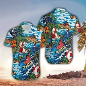 Jesus Surfing On Island Hawaiian Shirt - Christian Hawaiian Shirt for Men Women