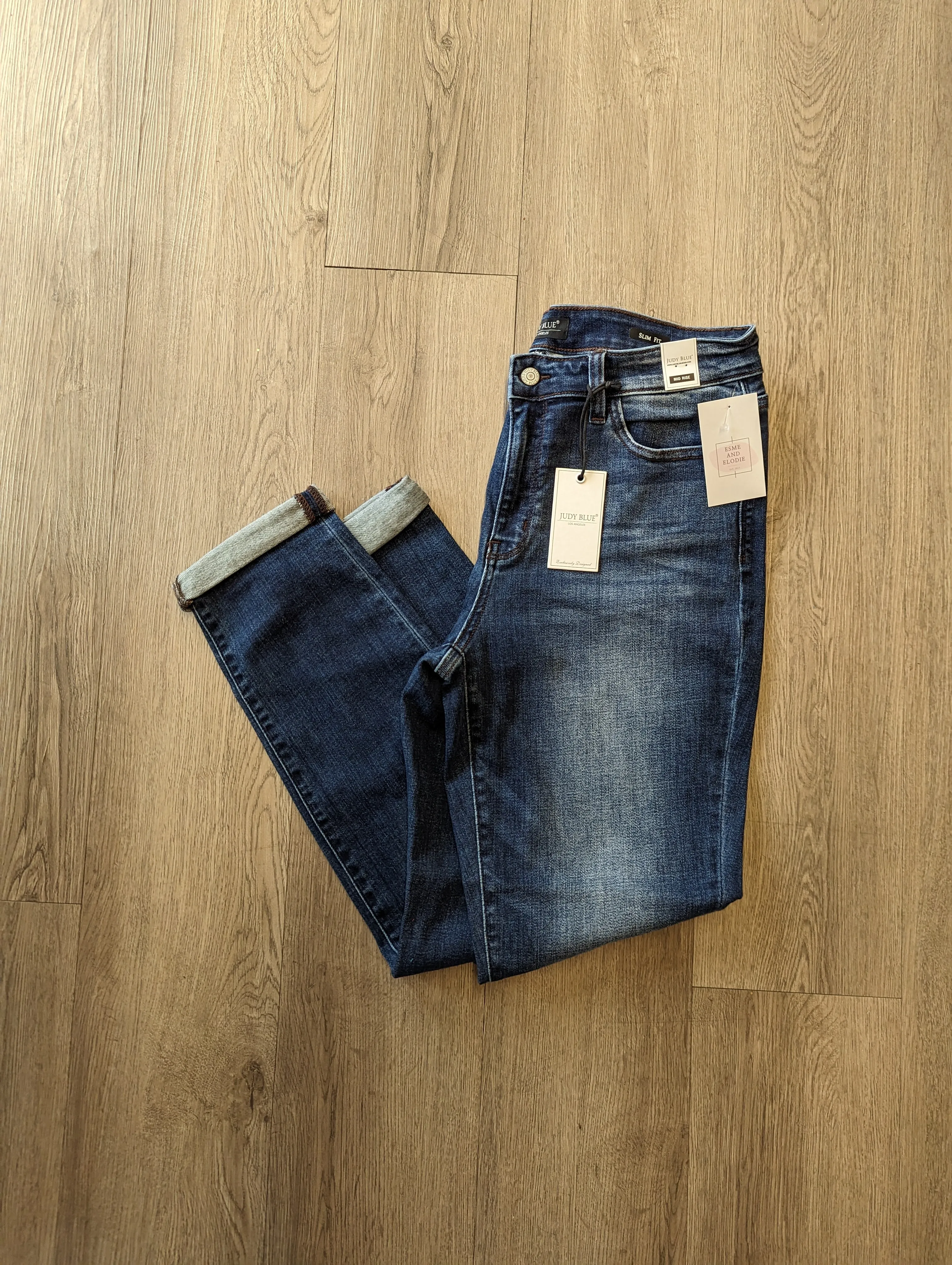 Judy Blue Cuffed Slim Fit  Midrise Non-distressed