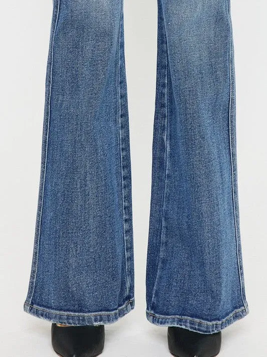 Kancan USA Classic Denim Ultra High Rise Flare Jeans