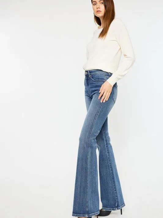 Kancan USA Classic Denim Ultra High Rise Flare Jeans