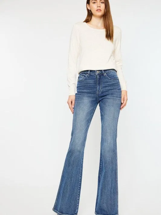 Kancan USA Classic Denim Ultra High Rise Flare Jeans